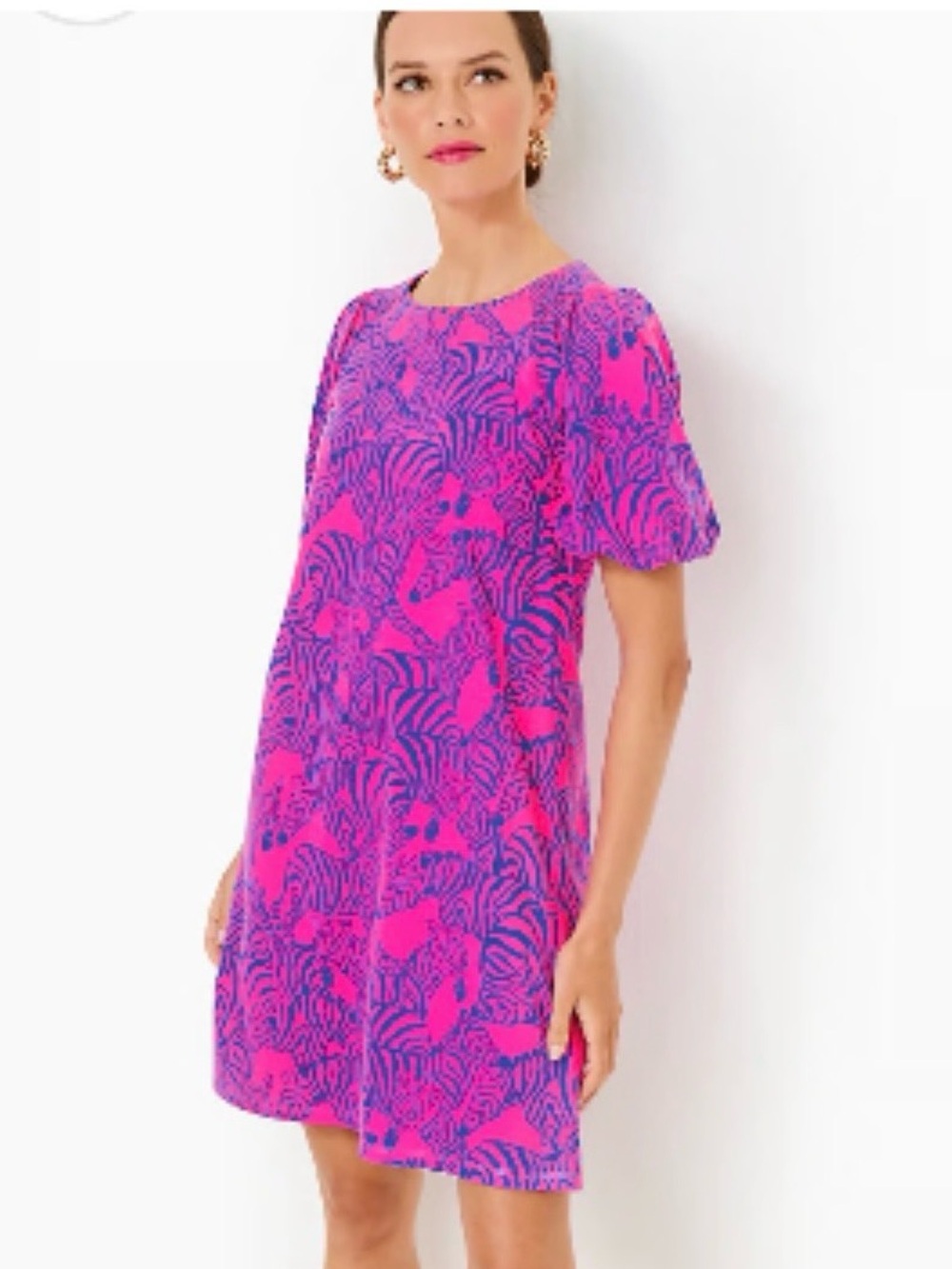 Lilly Pulitzer Rosen Dress Passion Fruit Pink Wild Nights Zebra